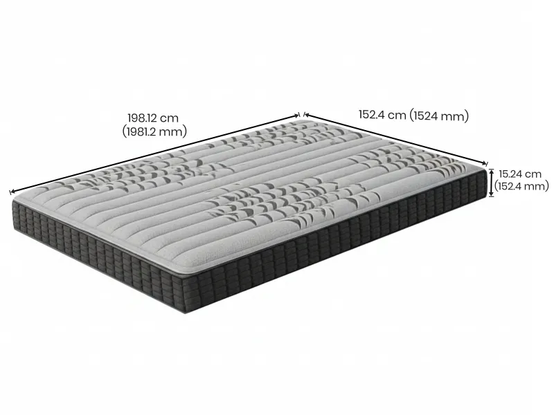 Memory Foam Queen Bed Mattress (78 x 60 x 6 inches)